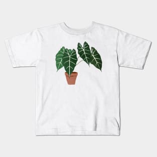 alocasia amazonica interior plant Kids T-Shirt